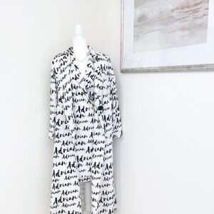 Adrian Black and White Script Coat